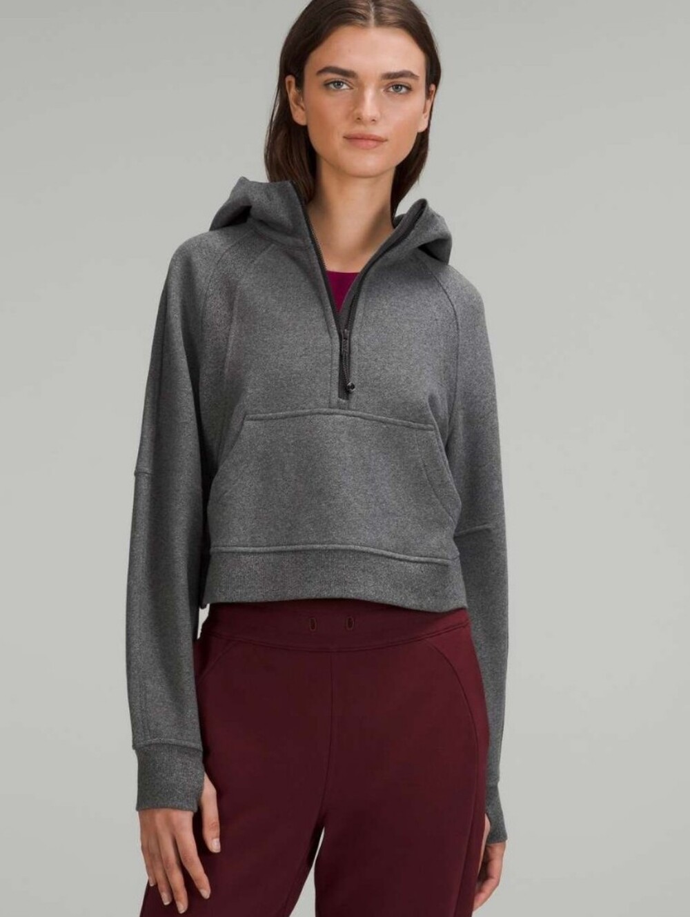 Lululemon Scuba Oversized Half-Zip Hoodie Heathered Speckled Black, XS/S
